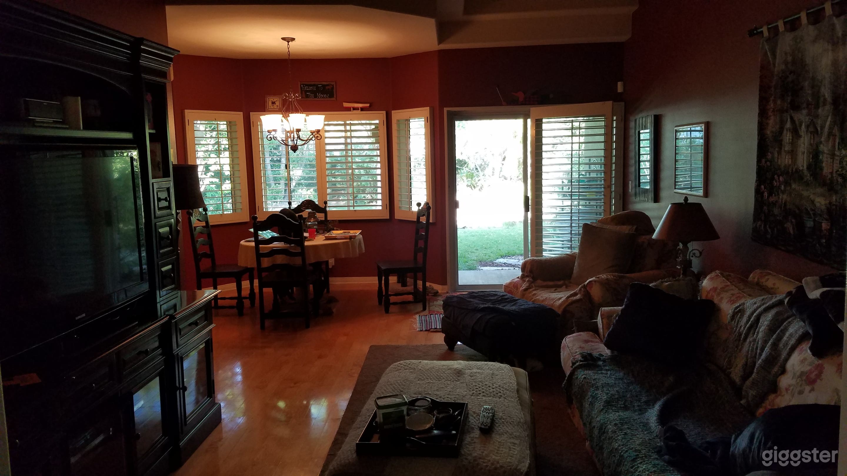 Warm and cozy family room.