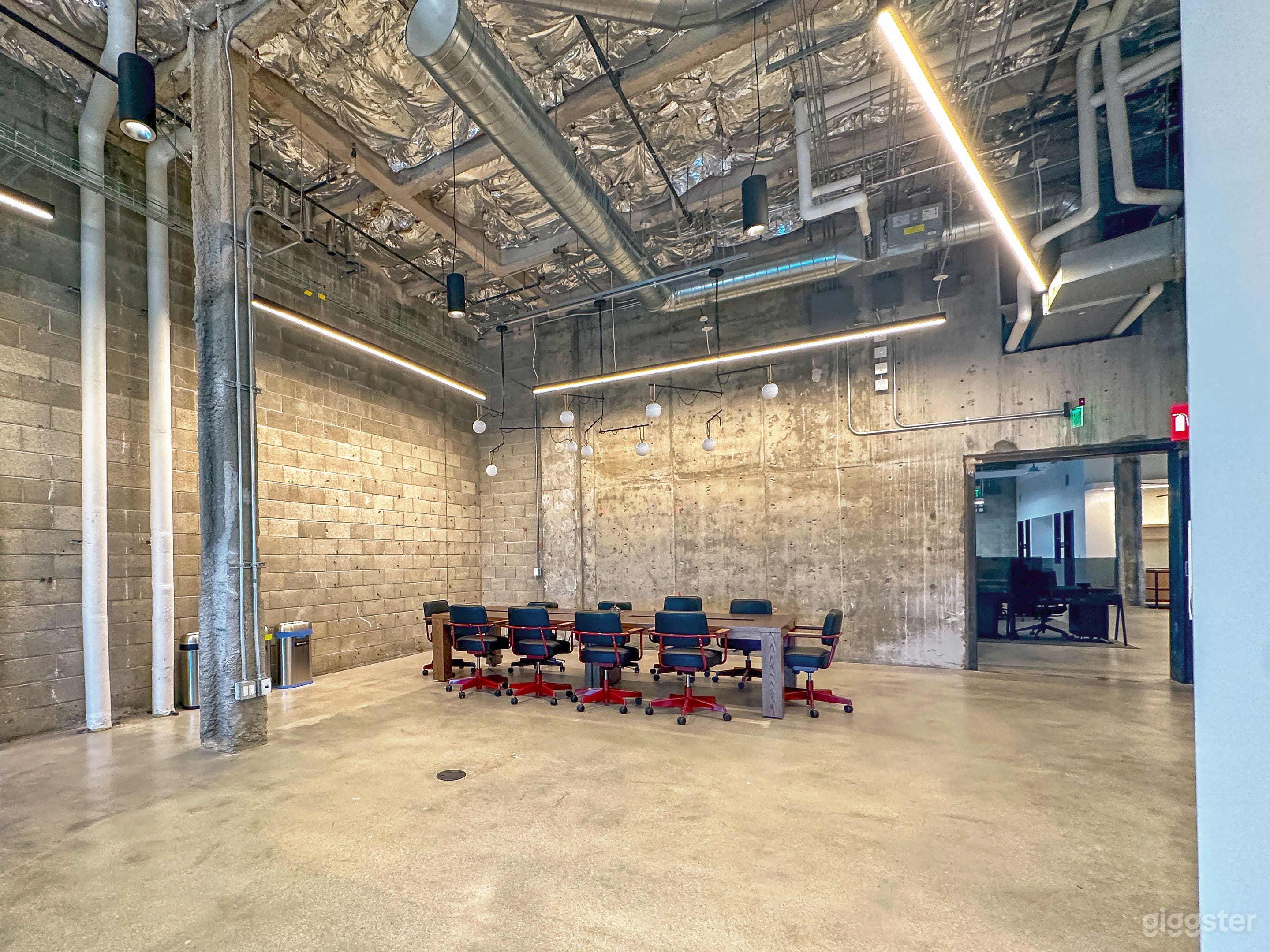 Industrial chic meeting area