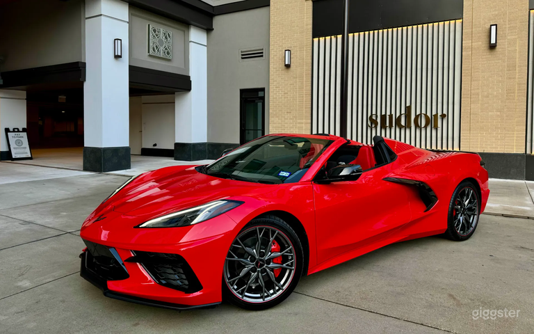  The Corvette C8 Convertible in a bold red finish 