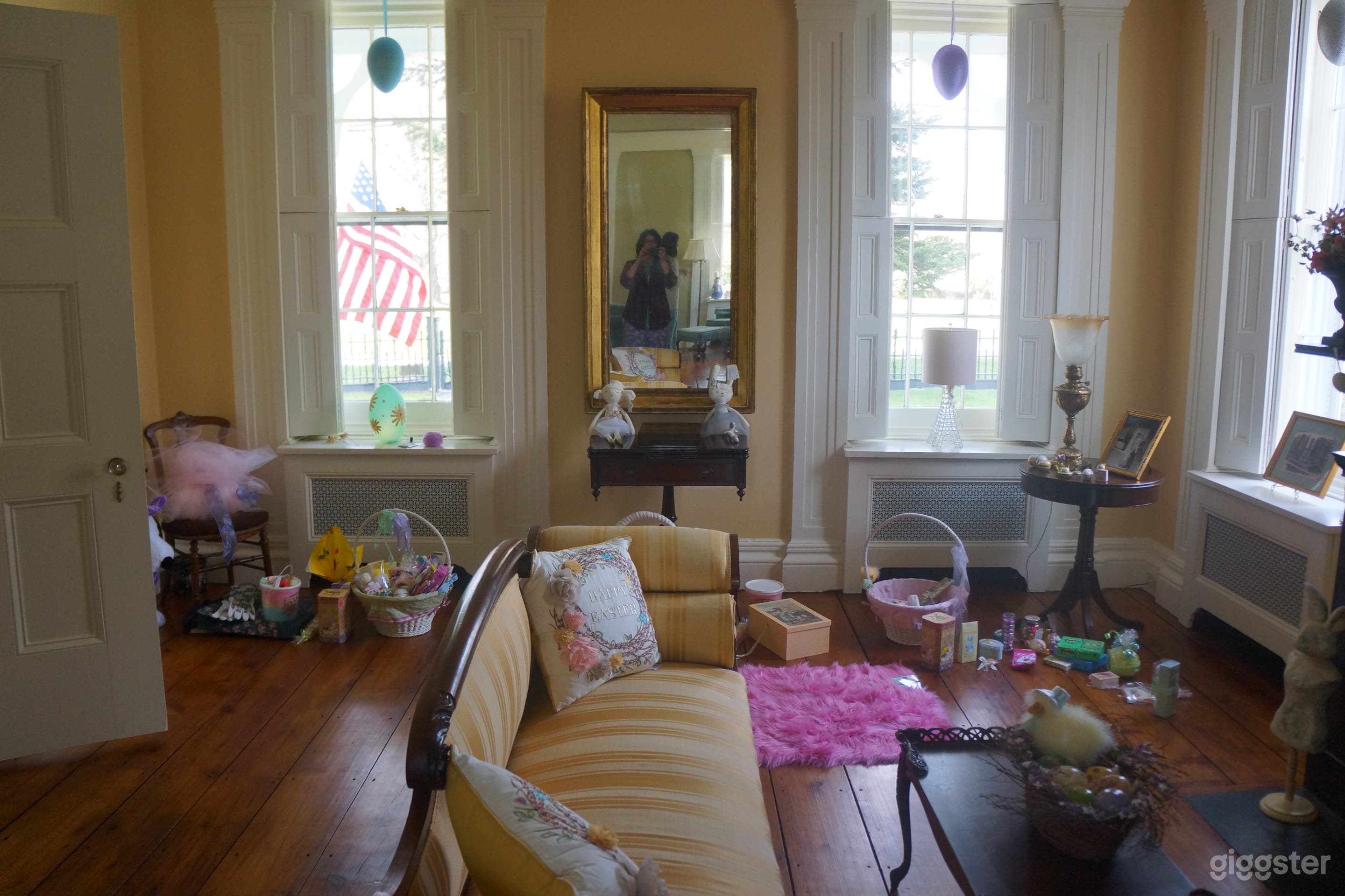 Front parlor---all windows on first floor have built-in shutters.  Pocket doors divide front from back parlor and actually work!