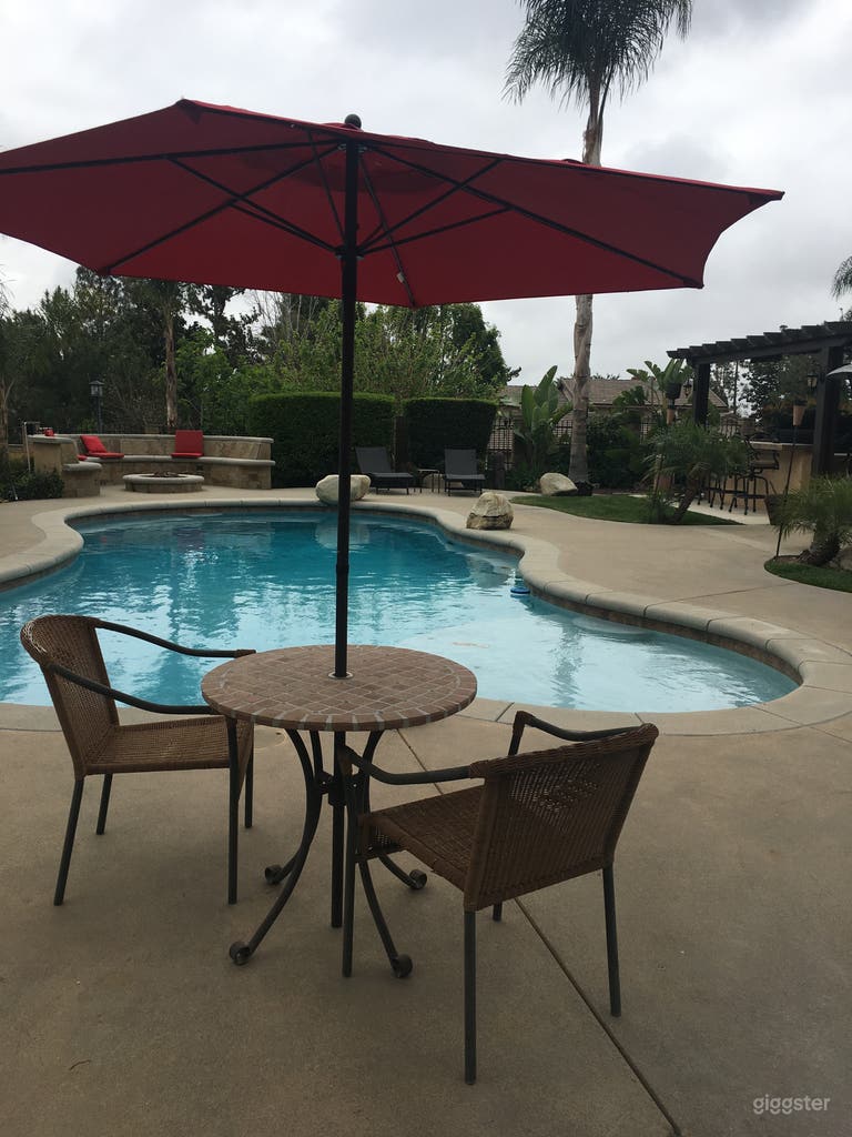  Beautiful backyard with pool, fire out, large outdoor kitchen  