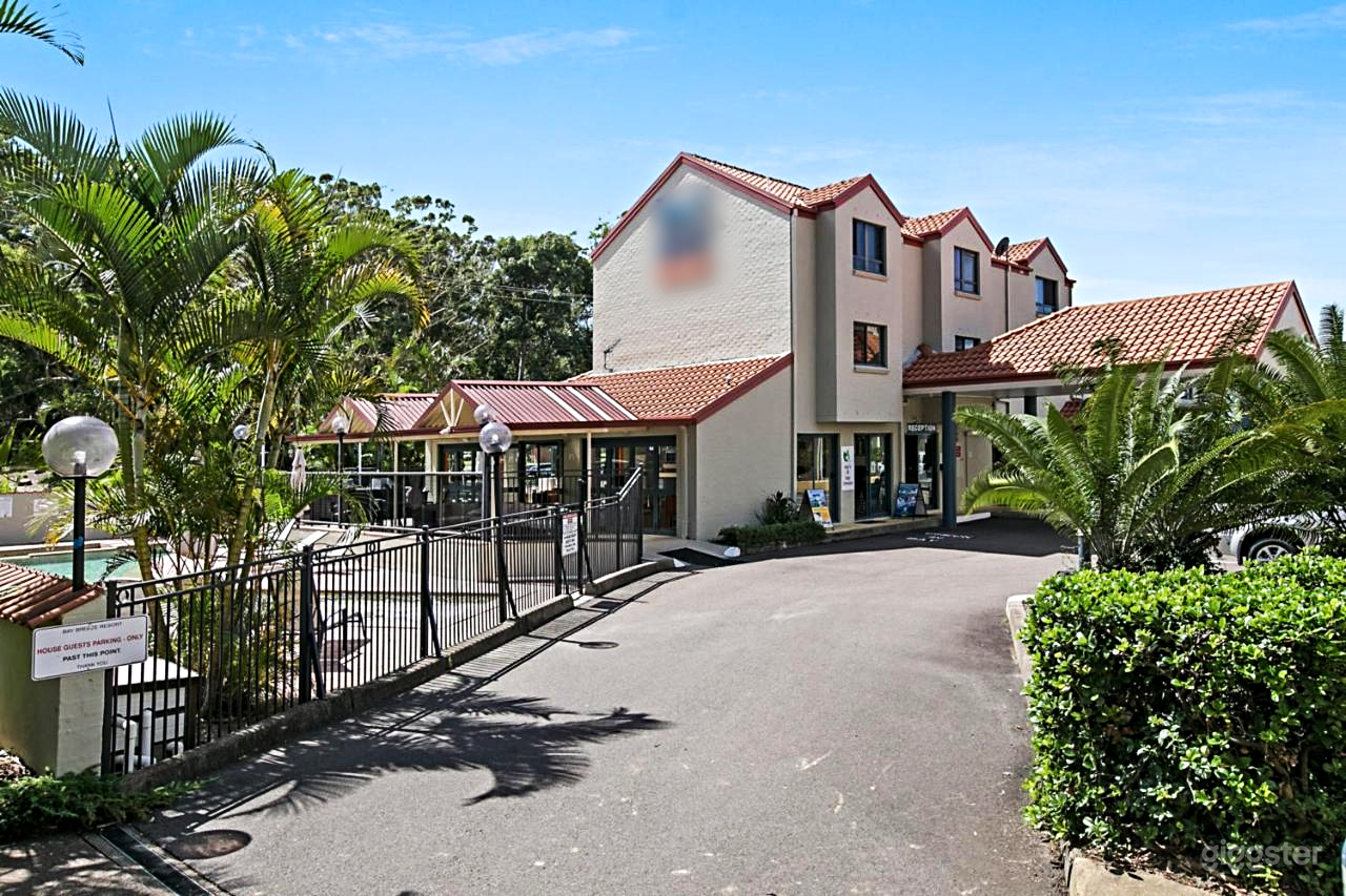 Indonesian Restaurant (Indoor + Patio) with Pool Front View Photo 1
