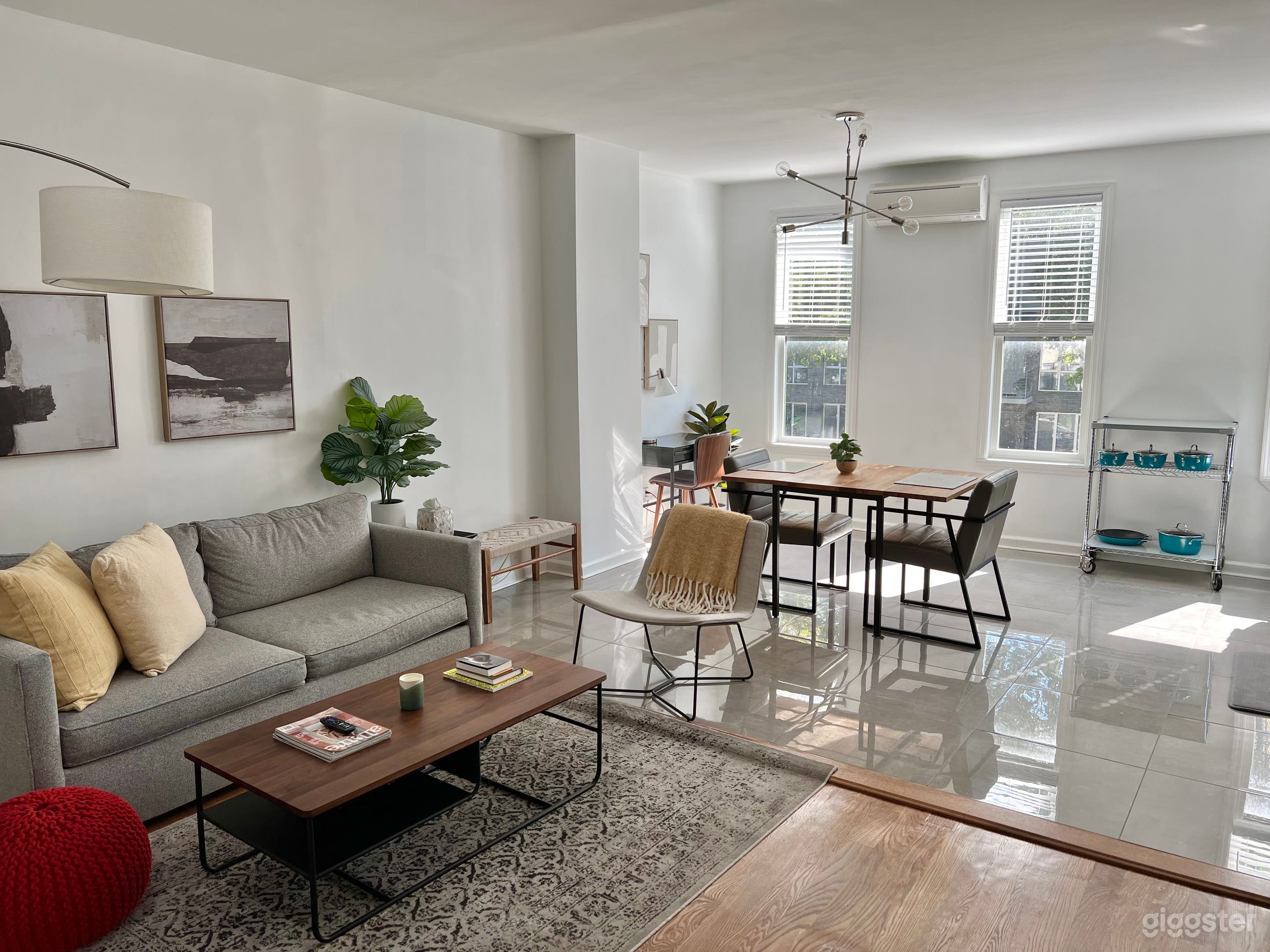 Spacious open apartment living space. 