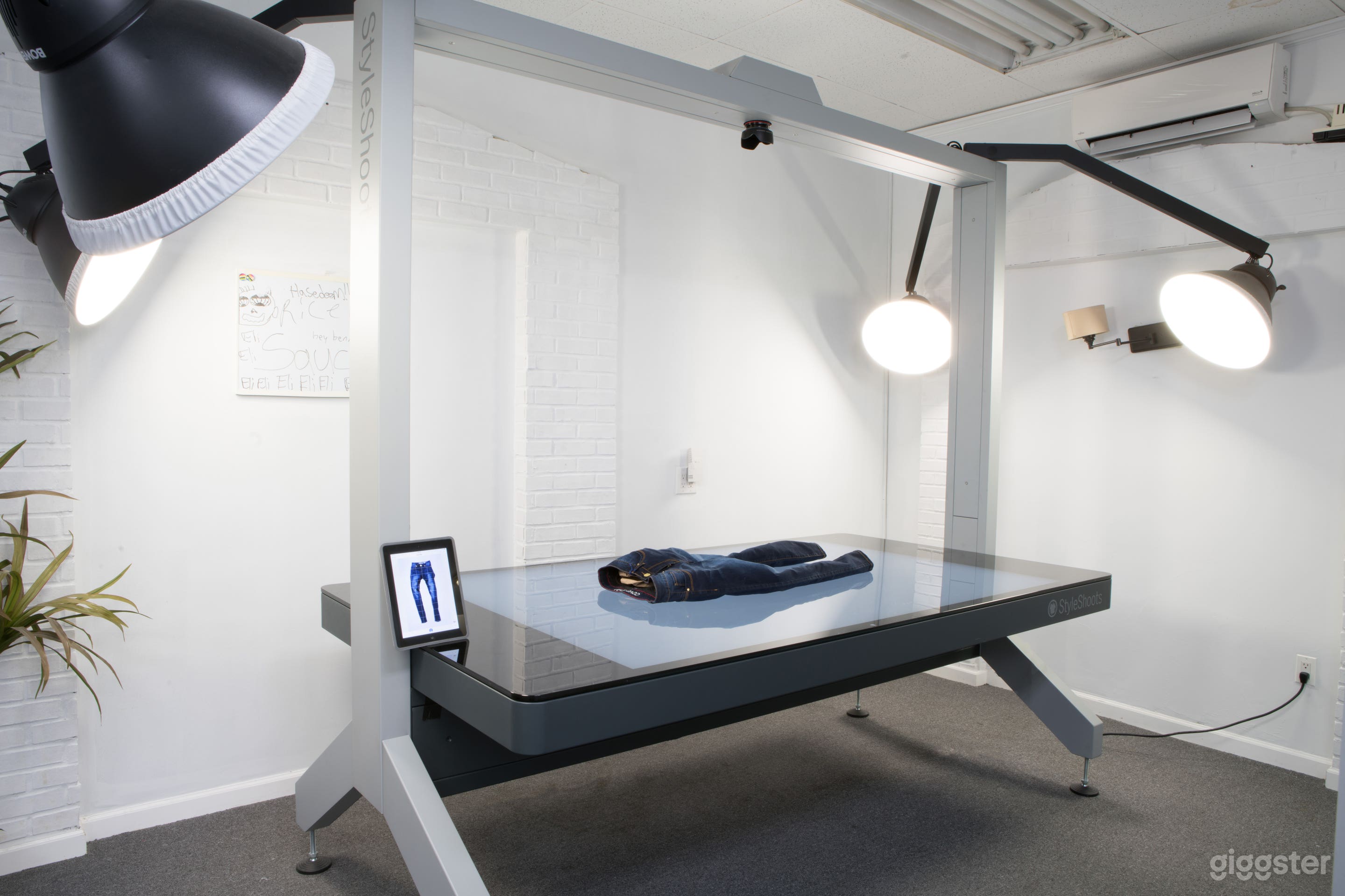 Place your product on the table and take your image using the easy to use app on the ipad. Style your piece any way you want