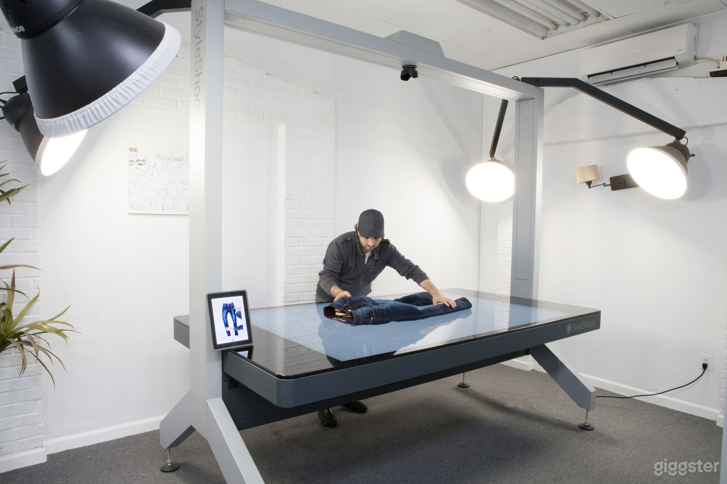 Place your product on the table and take your image using the easy to use app on the ipad