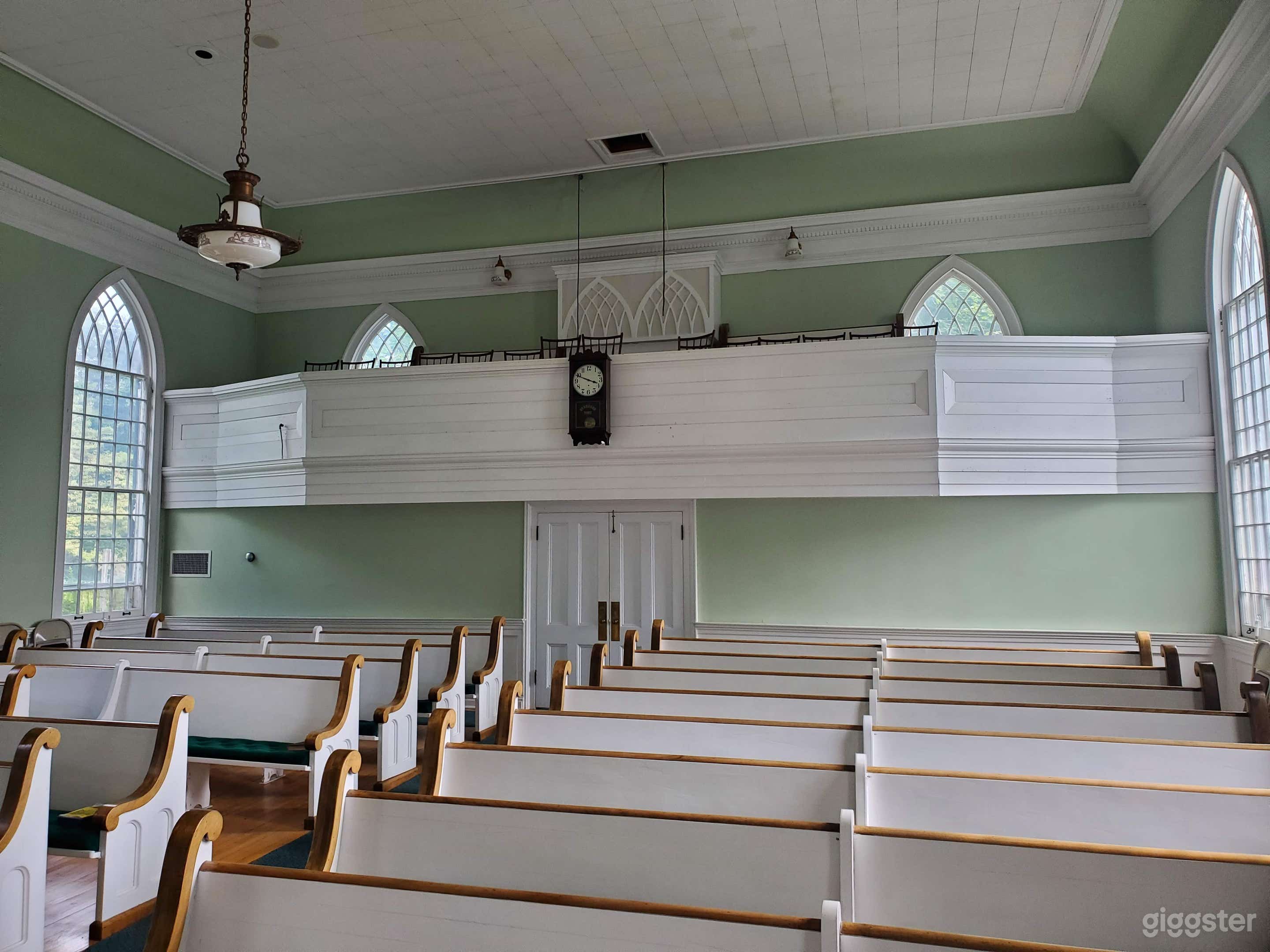 balcony seating and access to the bell tower