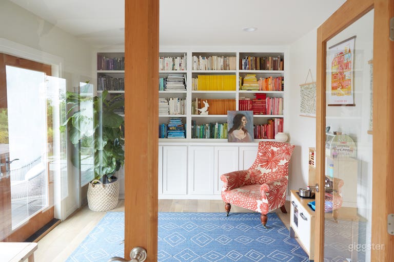  Artist’s home, light filled, blue-grey kitchen 
