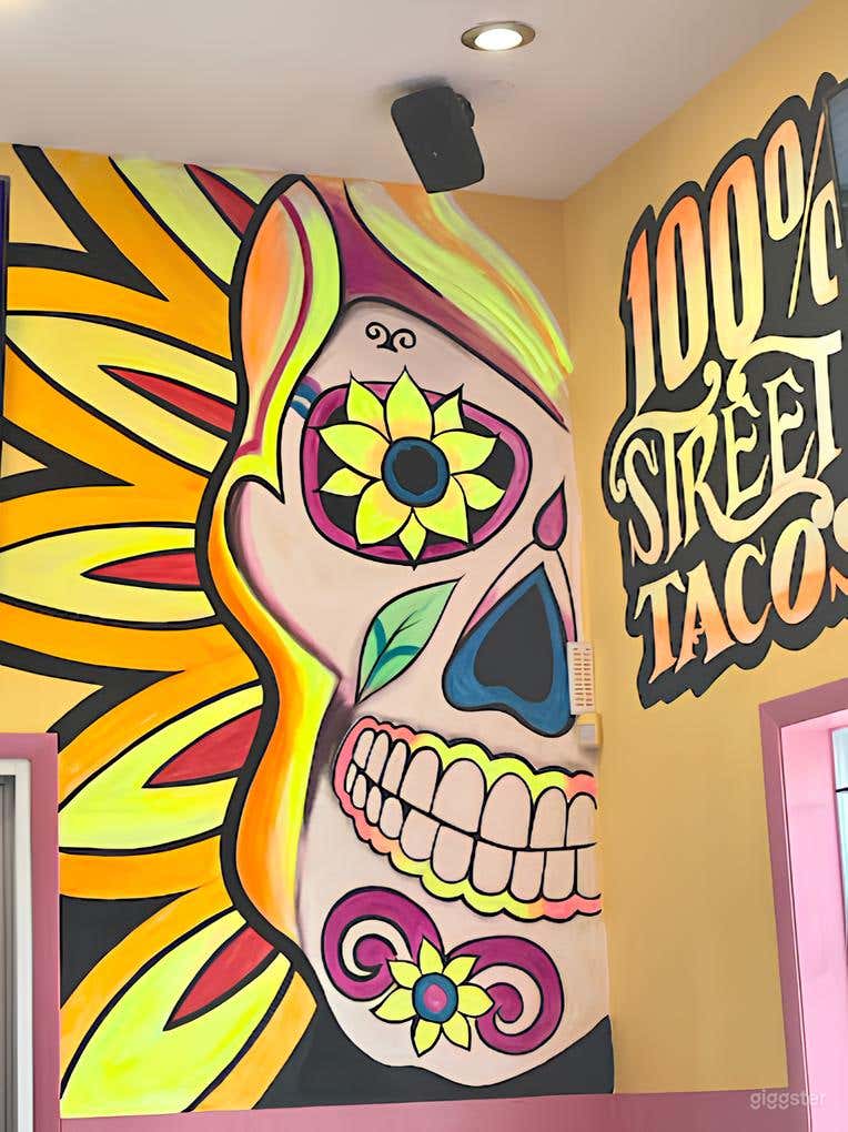  Vibrant Artsy Mexican Bar and Restaurant Patio 