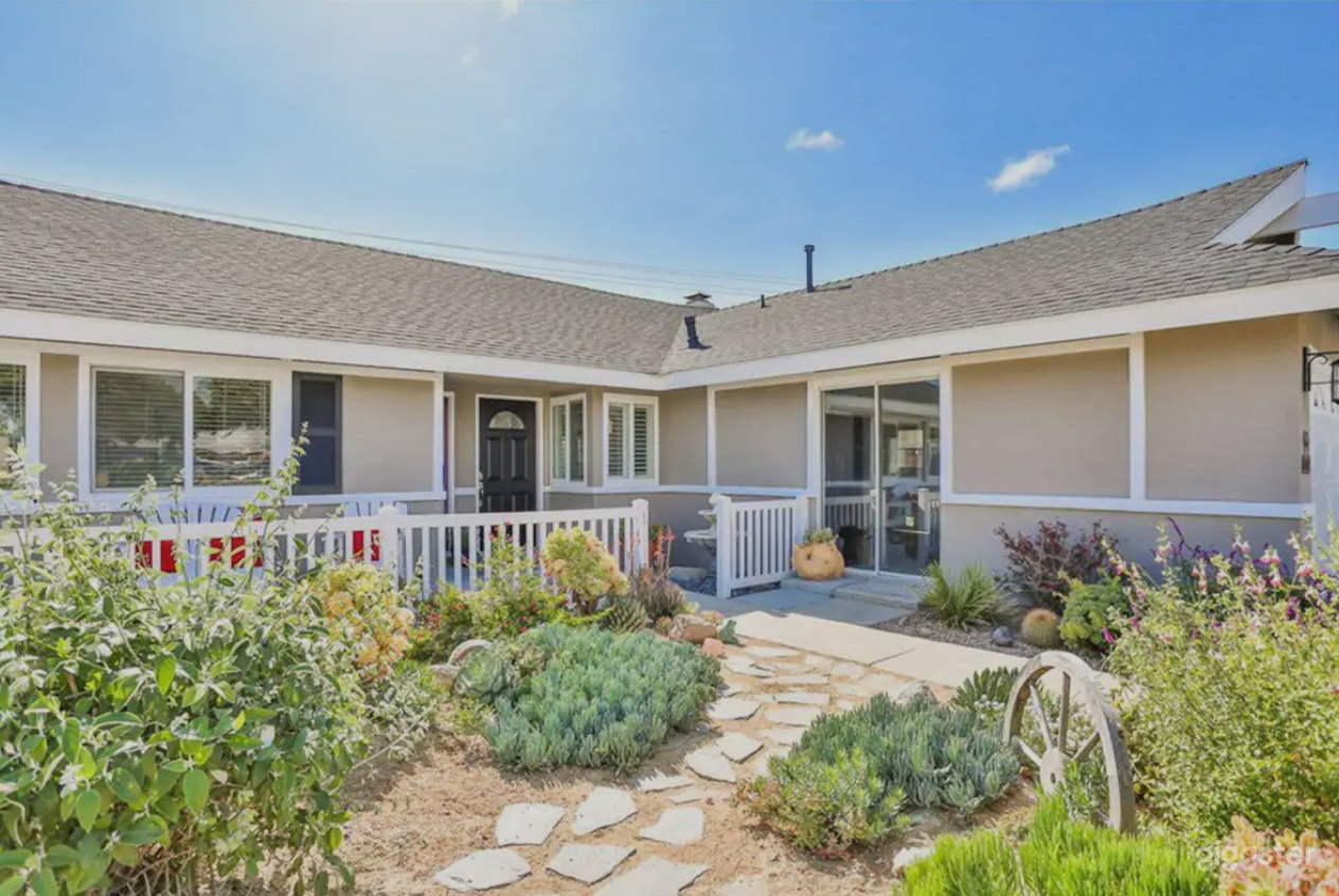 Desert landscaping in the front yard.