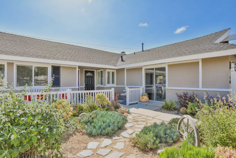  Desert landscaping in the front yard. 