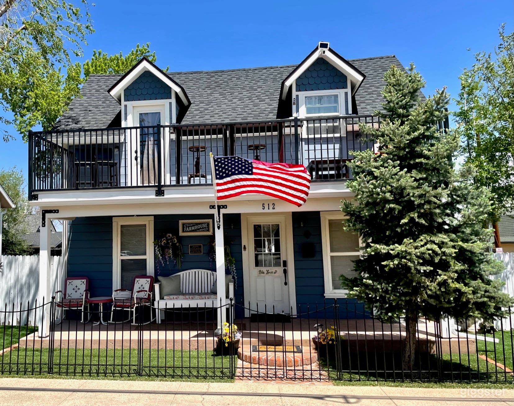 Daytime Front View of Farmhouse