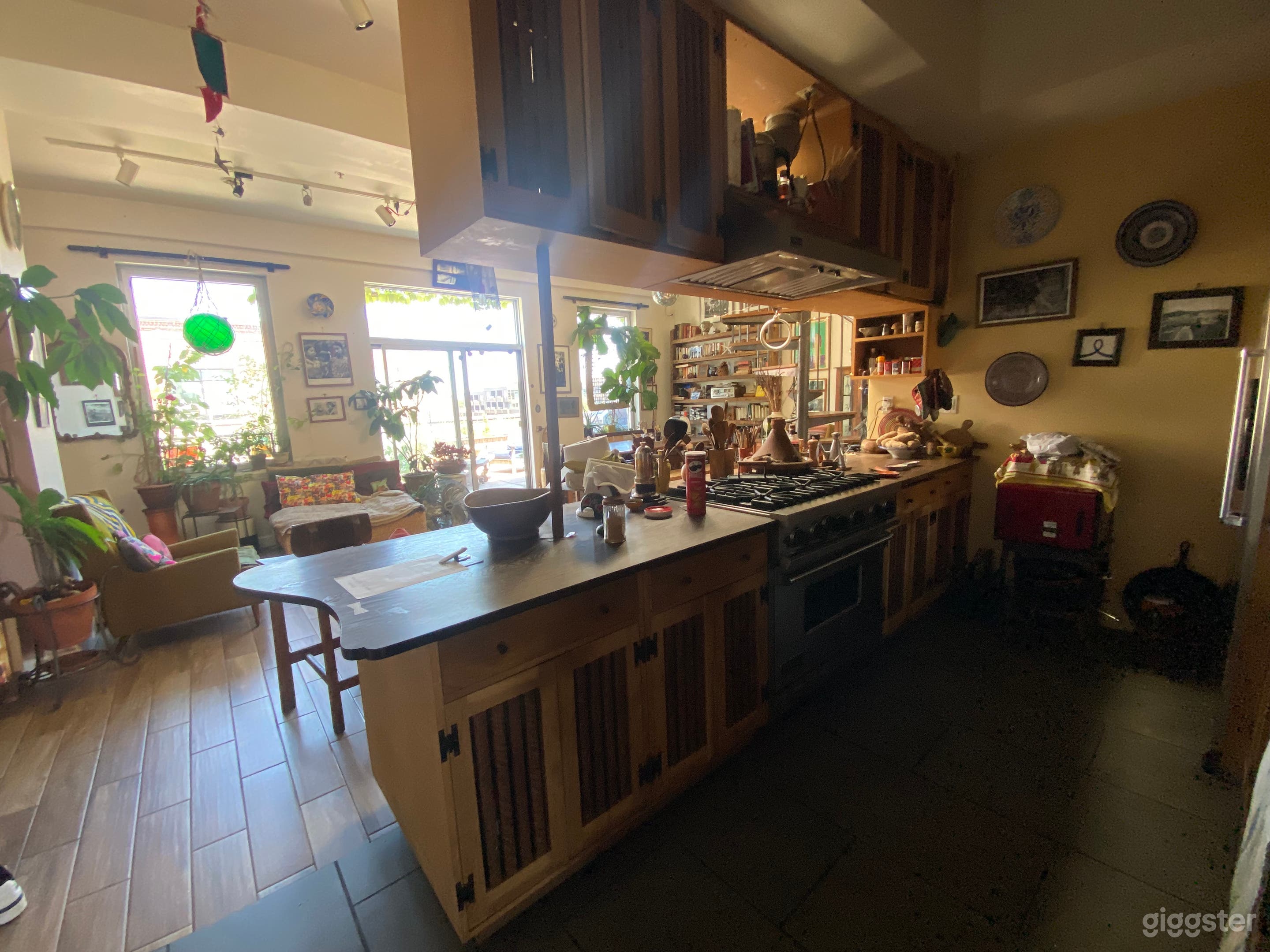 kitchen and main living room