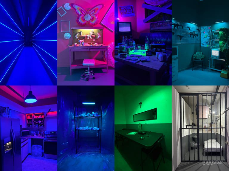  Estudio creativo multi set | Túnel LED | Celda de cárcel 