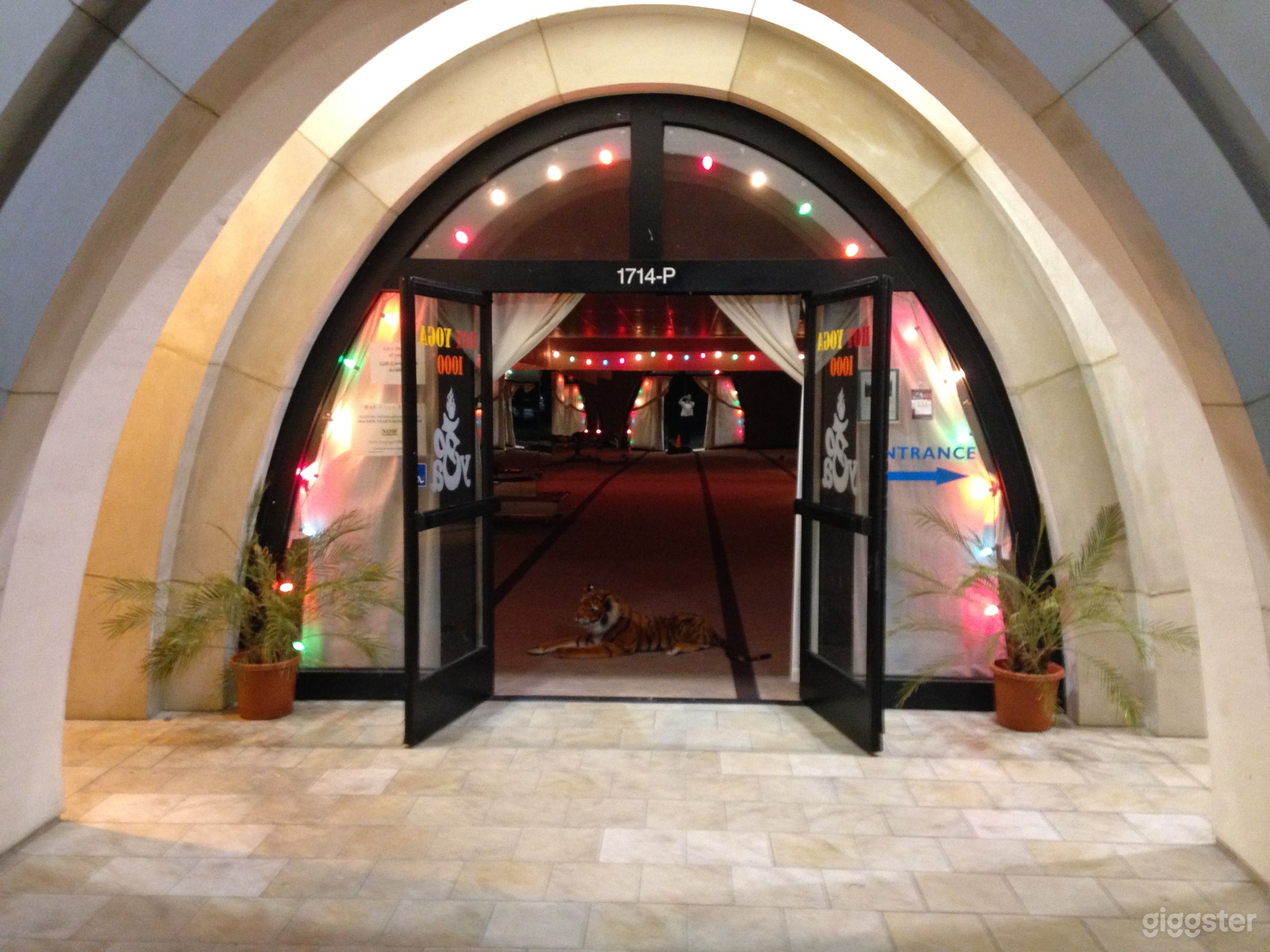 Exterior doors to Yoga Practice Room