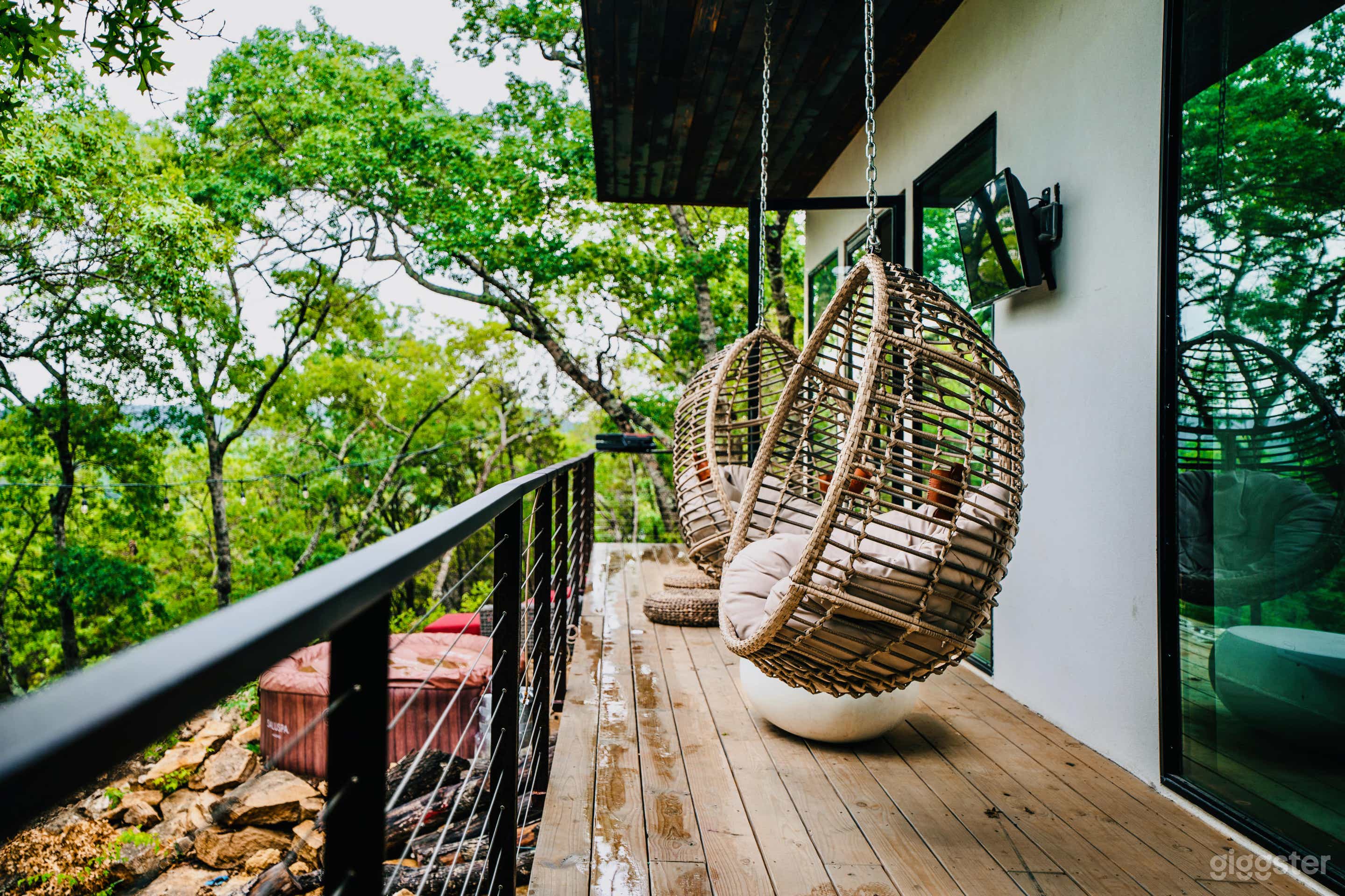 Feel the gentle sway of our inviting swing on the deck, where you can relax and let the soothing rhythm of nature embrace you