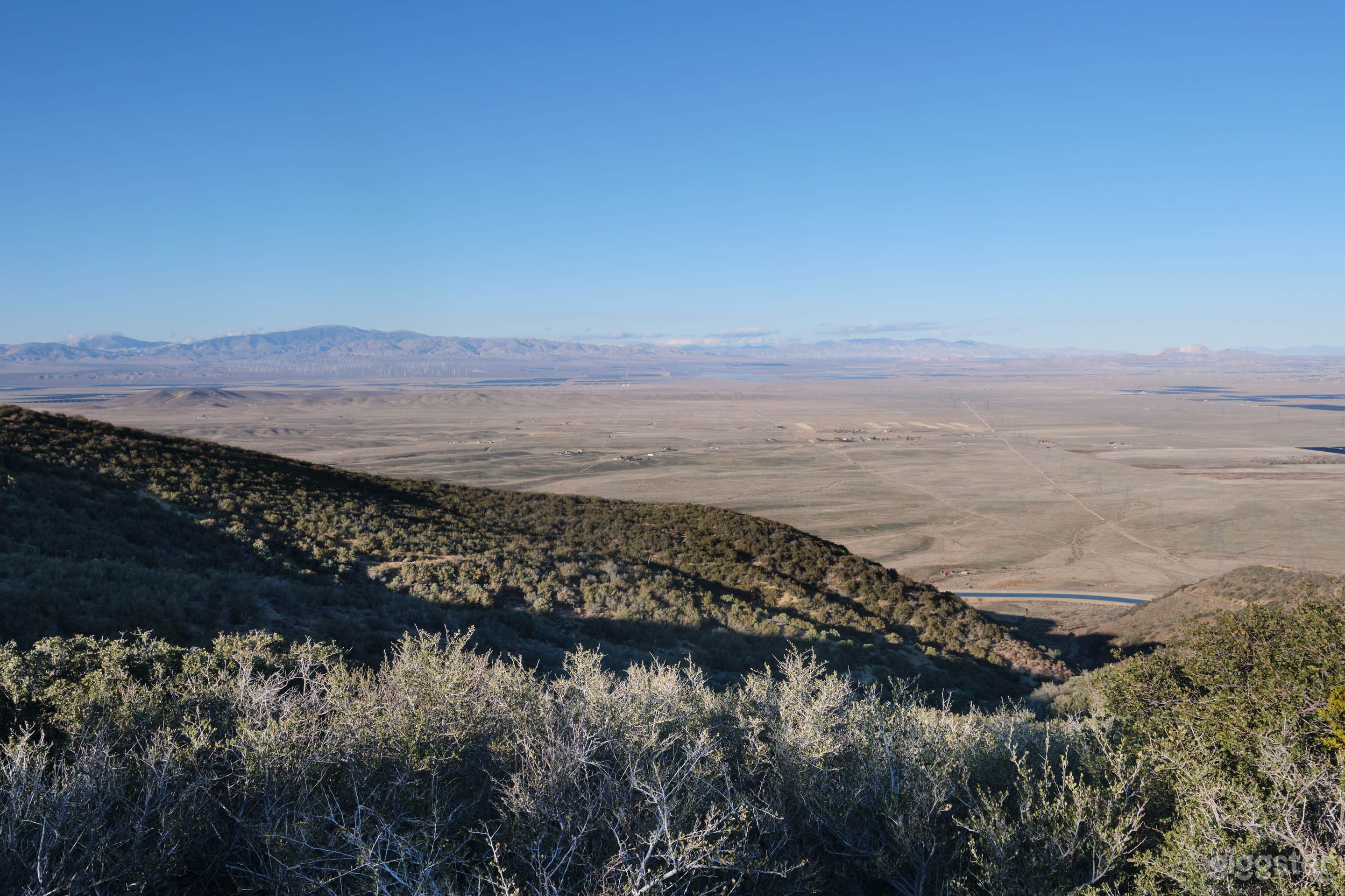 view from the hill into the valley