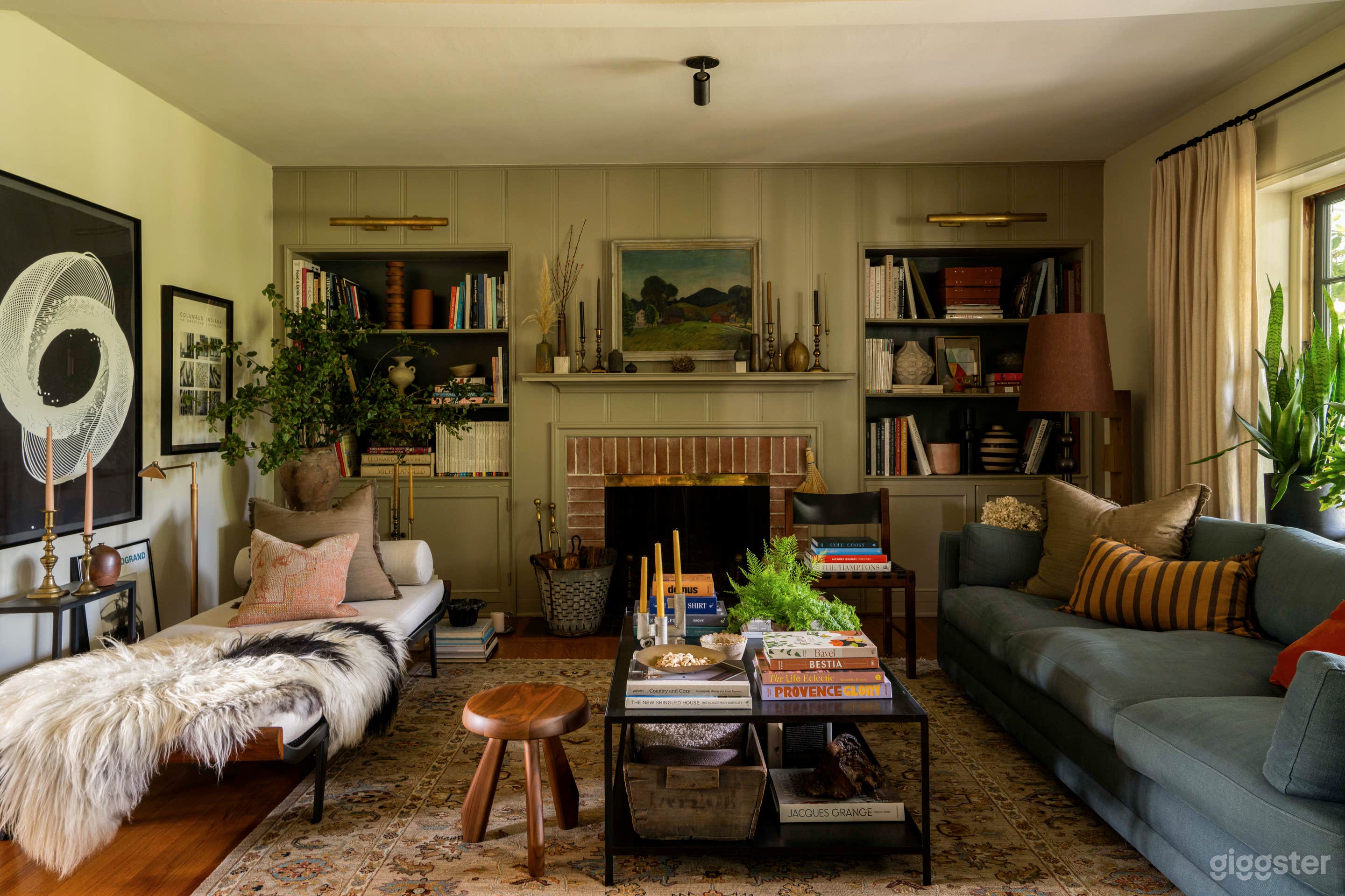 Living room fireplace wall