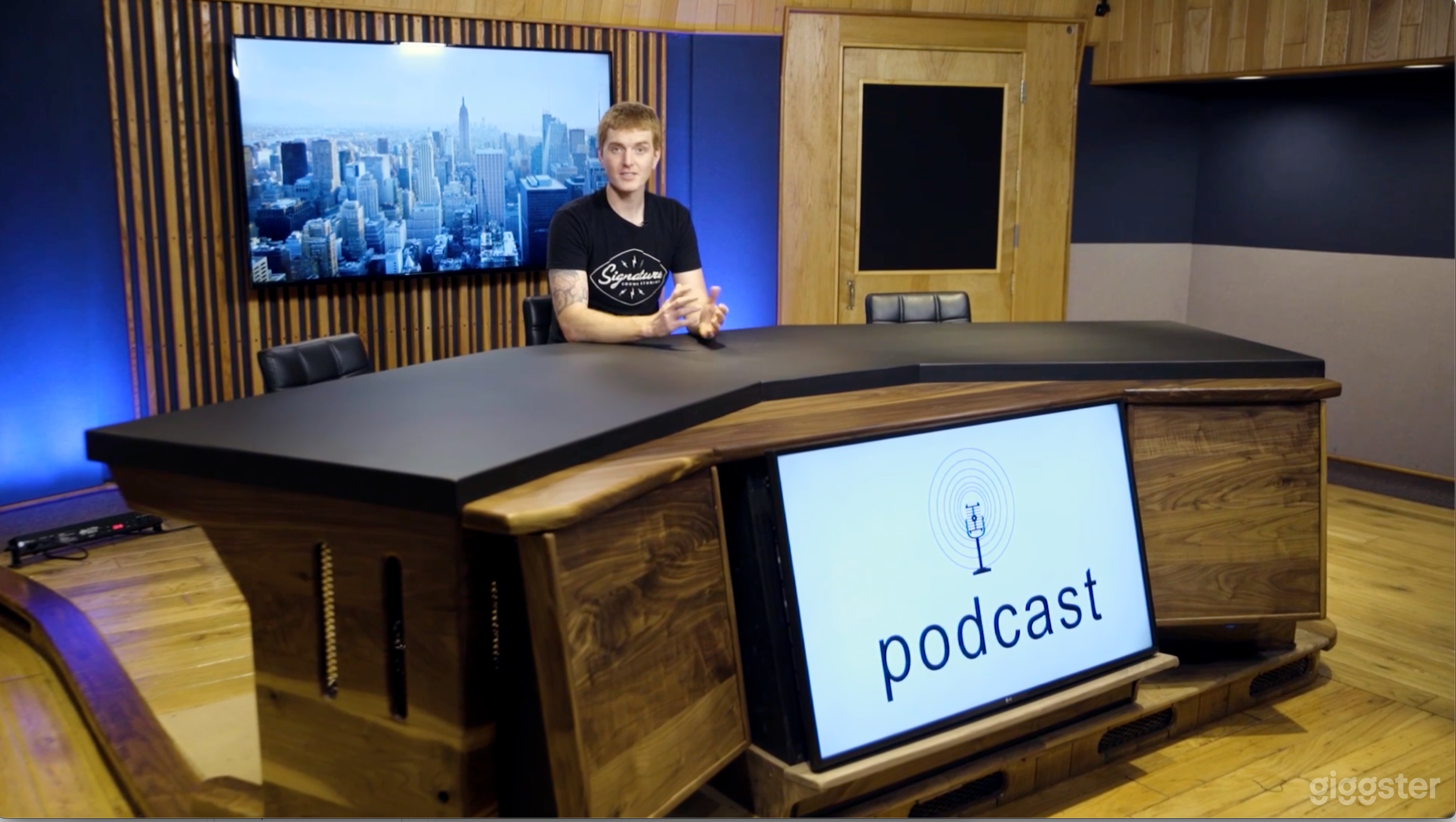 Soundproof News Desk Production Set Photo 1