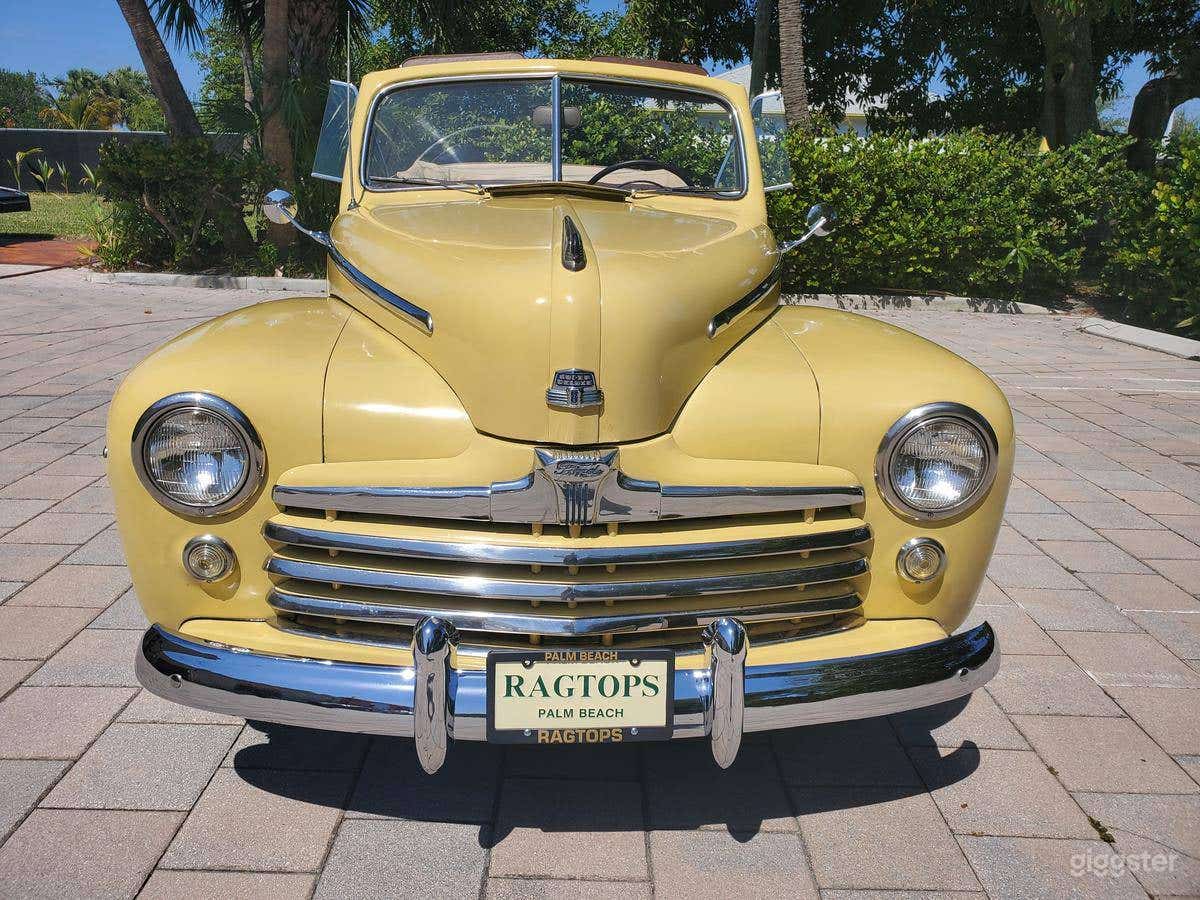 A Beautiful Yellow 1948 Ford Deluxe Convertible Photo 1