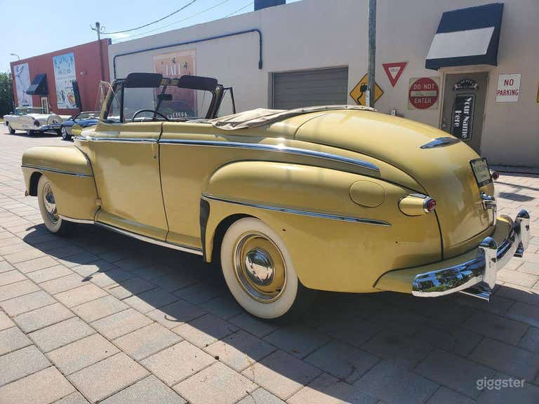  A Beautiful Yellow 1948 Ford Deluxe Convertible 