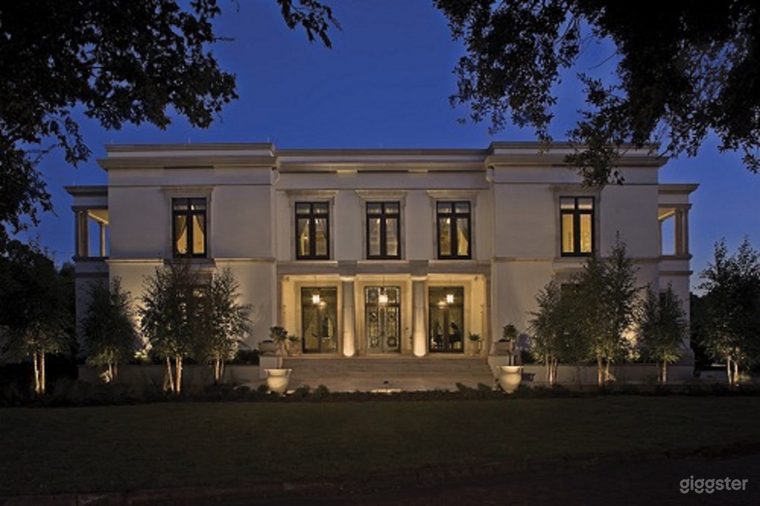 Front of home in evening