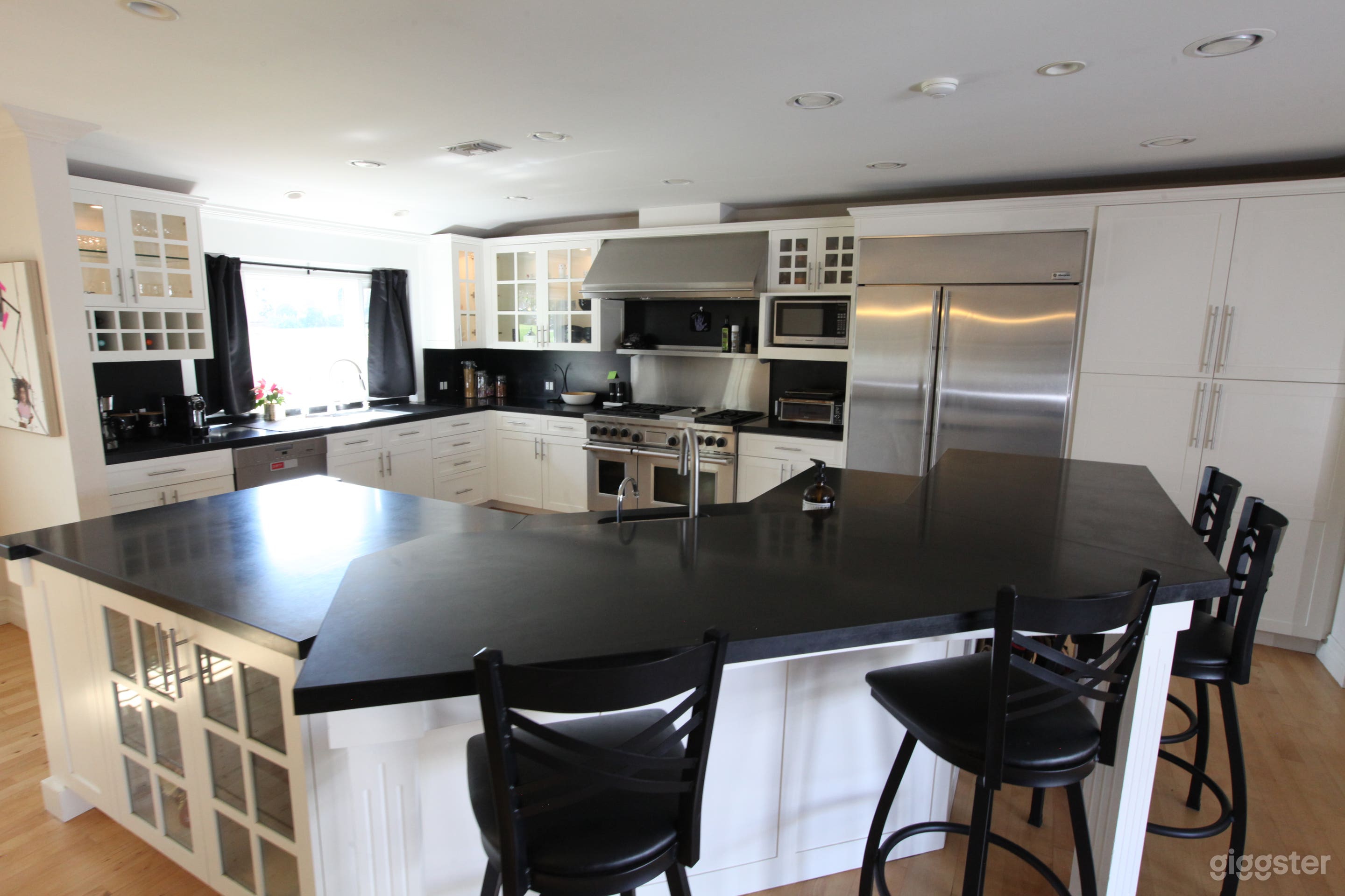 Substantial natural light. Fully lit throughout (inside and under cabinets). 