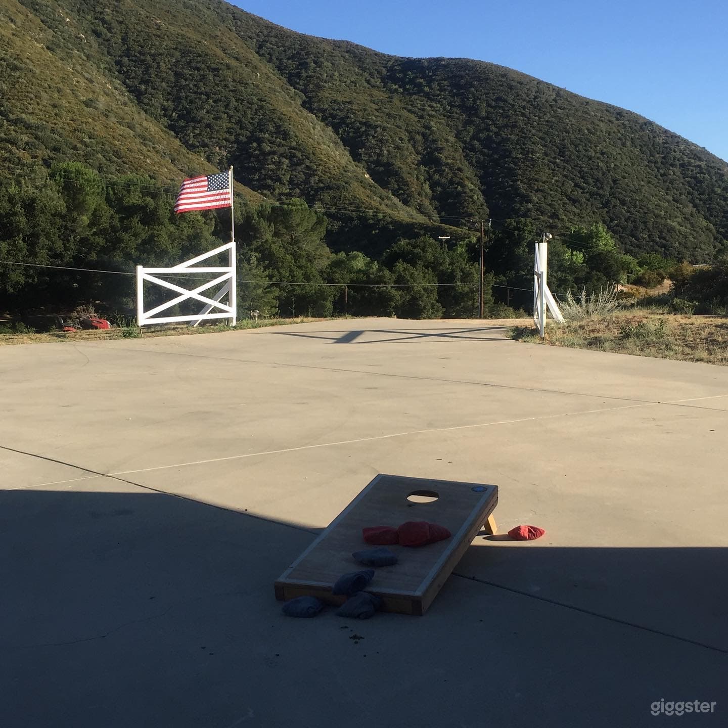 Looking out the driveway from the garage