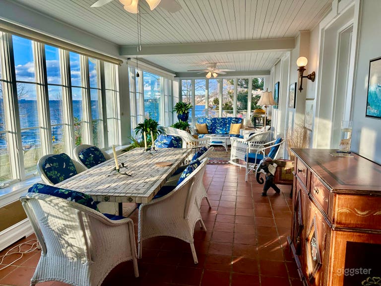  Porch has stone table and sitting area 