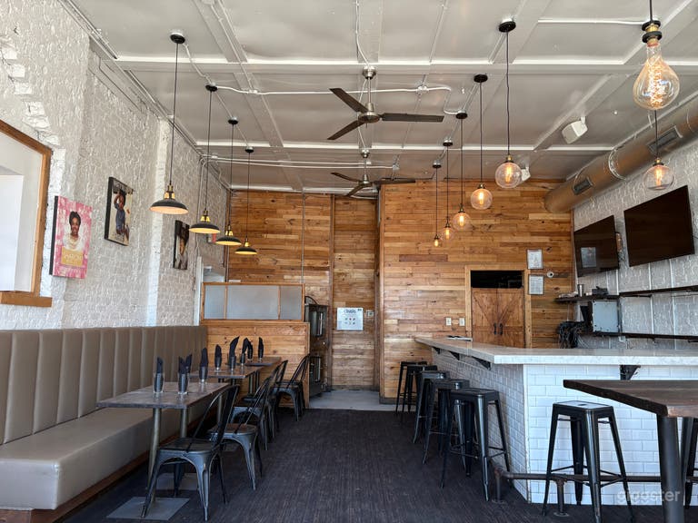  Modern Restaurant & Bar with Murals, Natural Light 