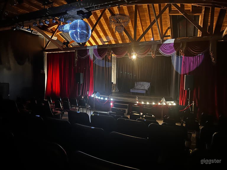  Gorgeous theater venue with red velvet curtains 