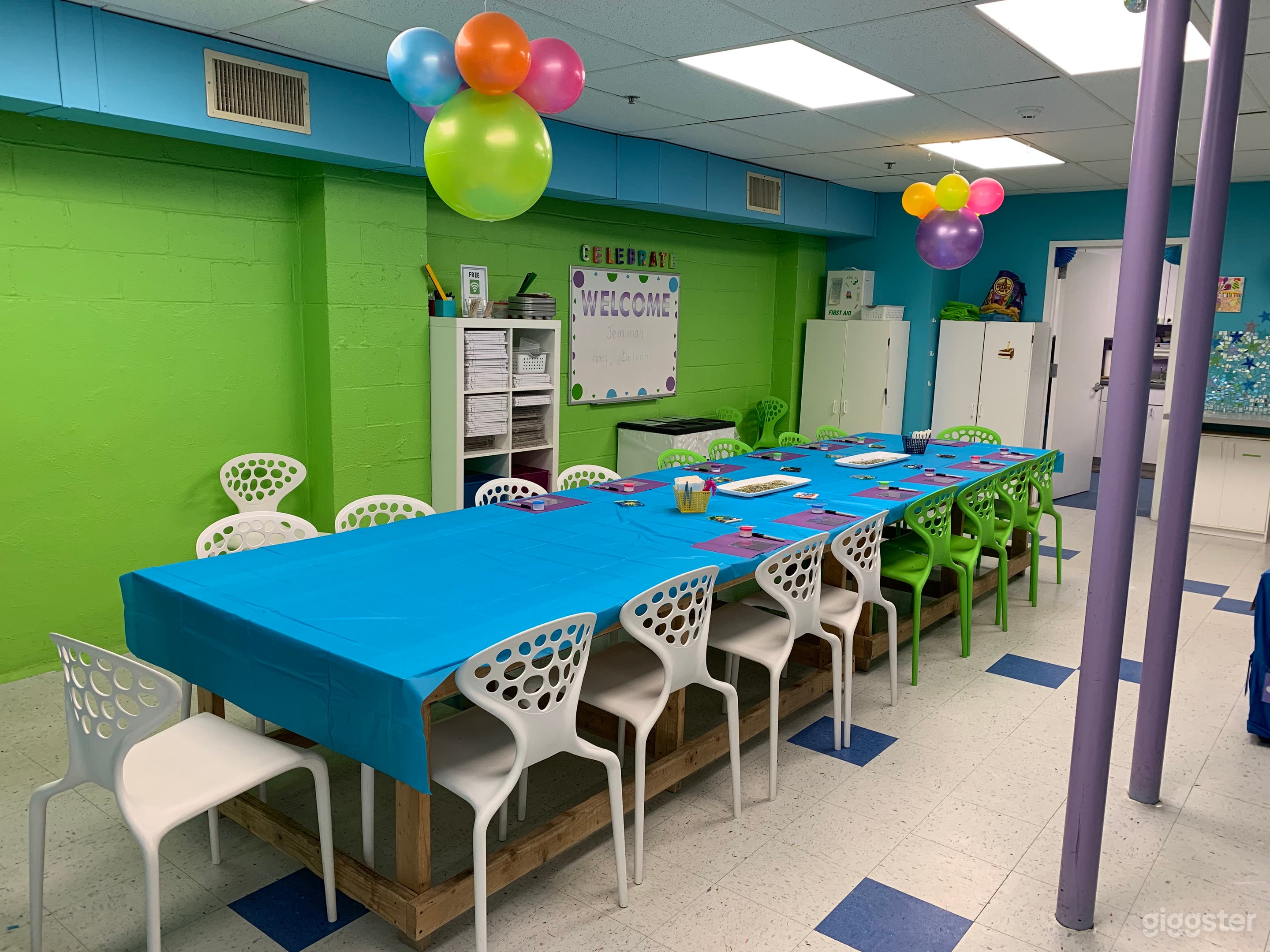 Separate party space within the space. 