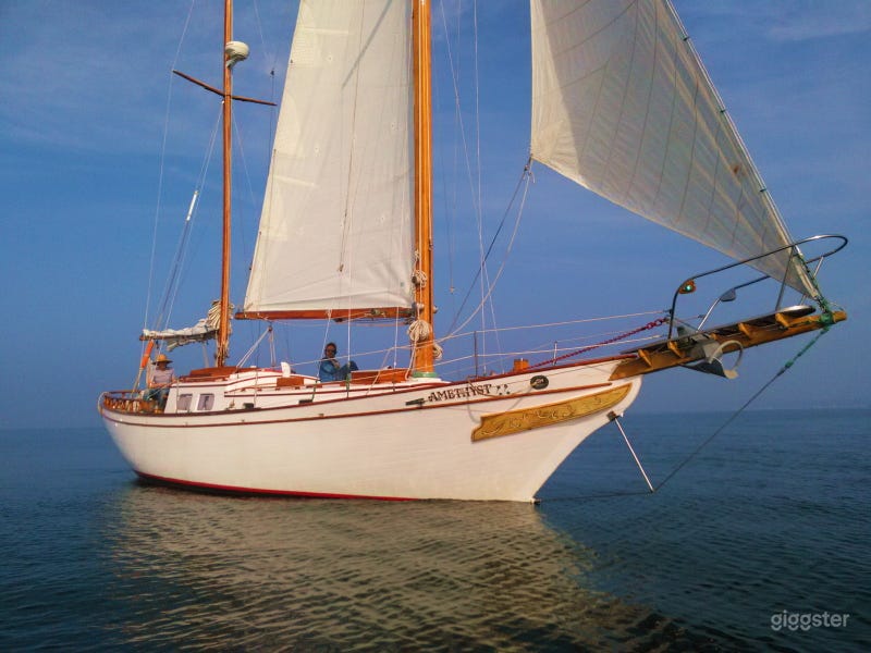 Classic Vintage Wood Boat Sailing Yacht Photo 1
