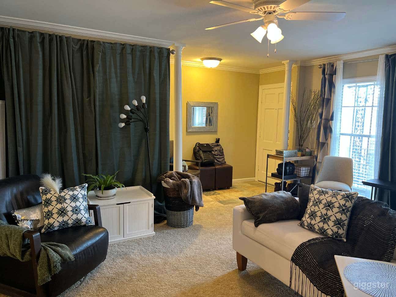 Fully draped green wall for production - great for selfies or interviews!