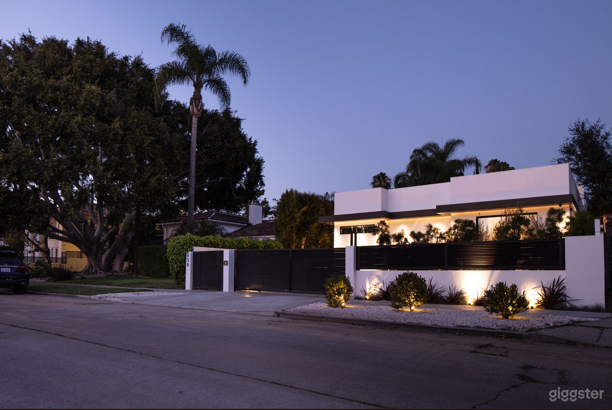 Facade filled w/ Hollywood Trees and views to Hollywood Hills.