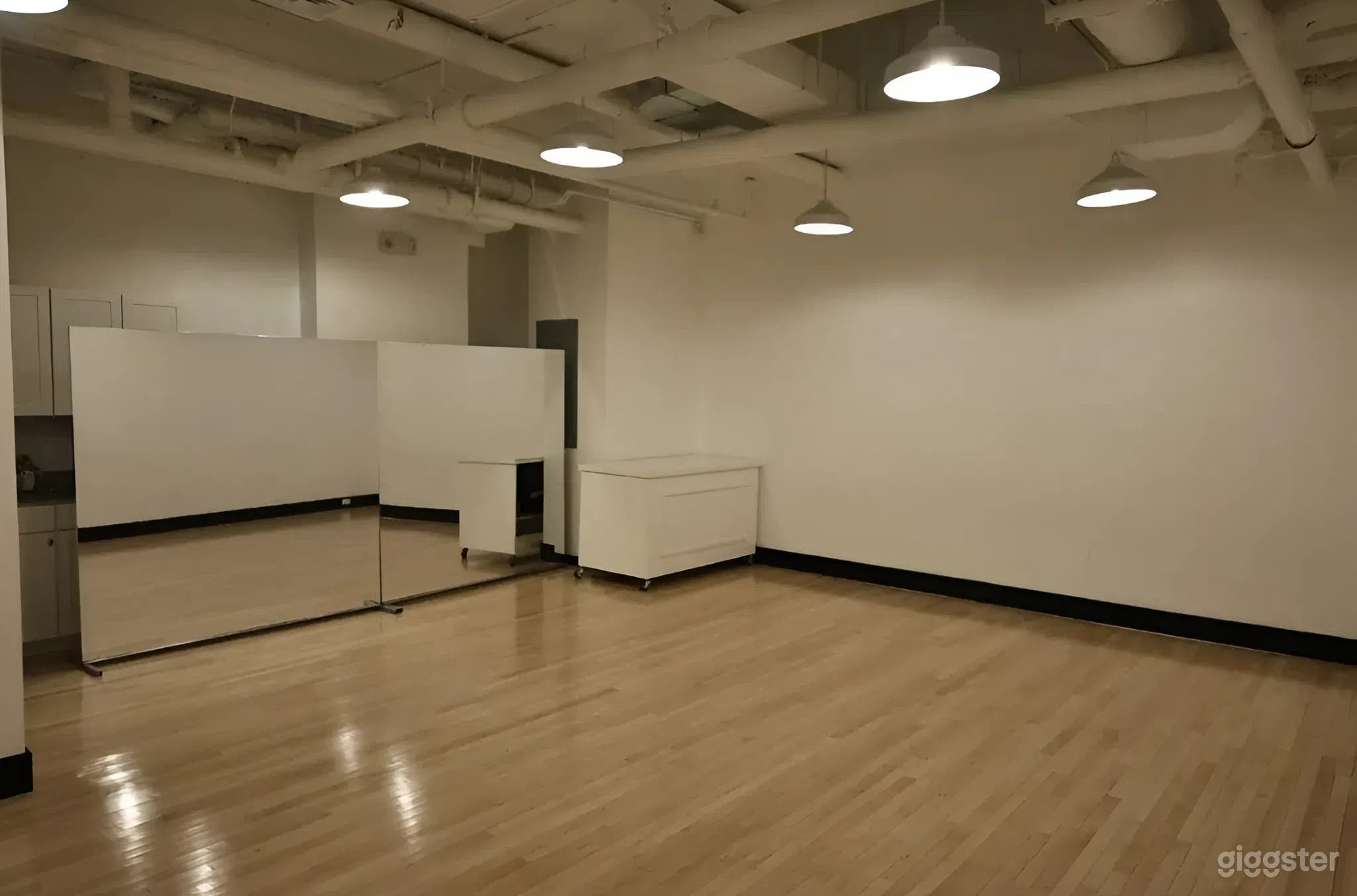290 sq. ft. Mirrored Studio with Wood Floors & Sound System Photo 2