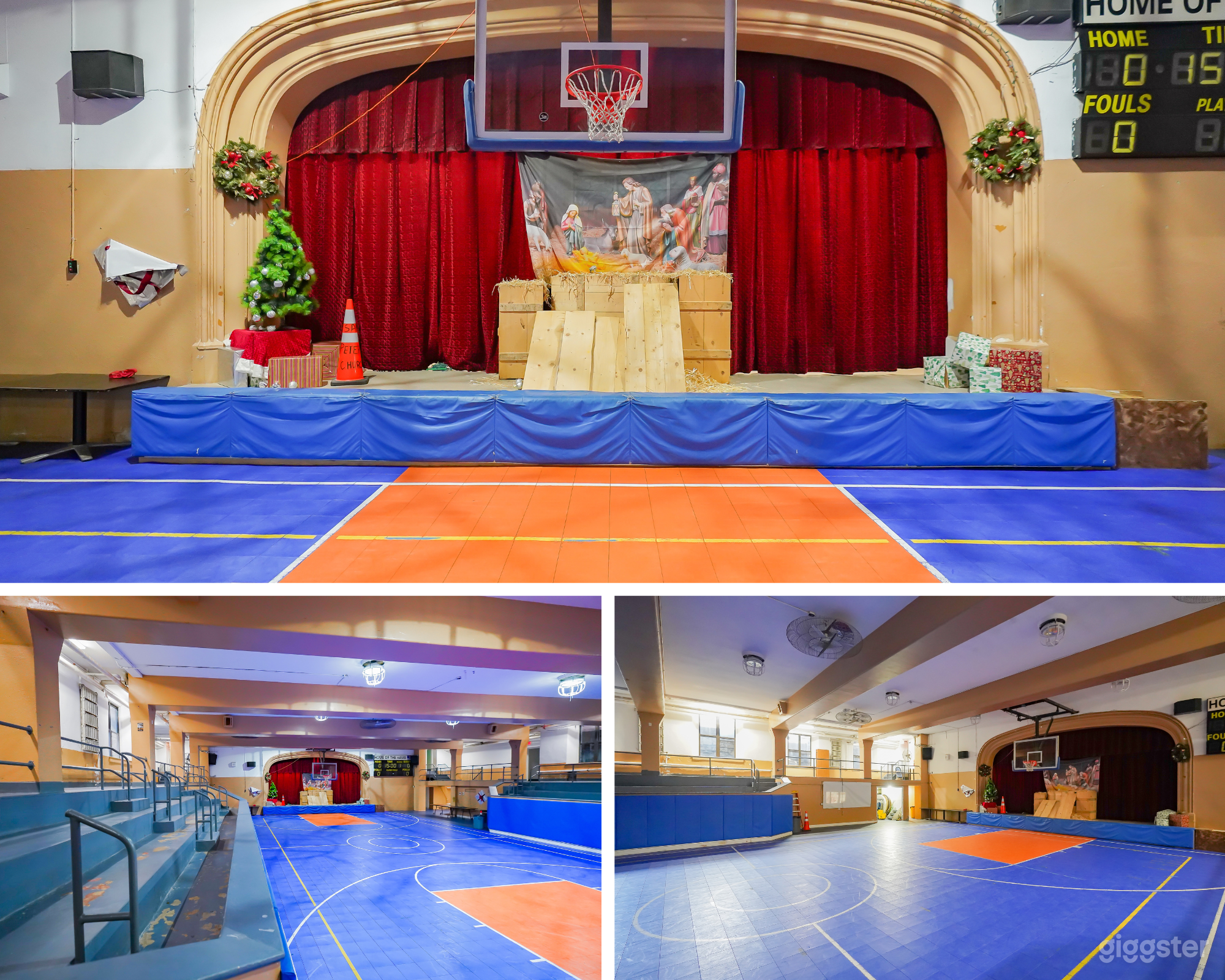 Blue Basketball Court with Arena, Stage Photo 1