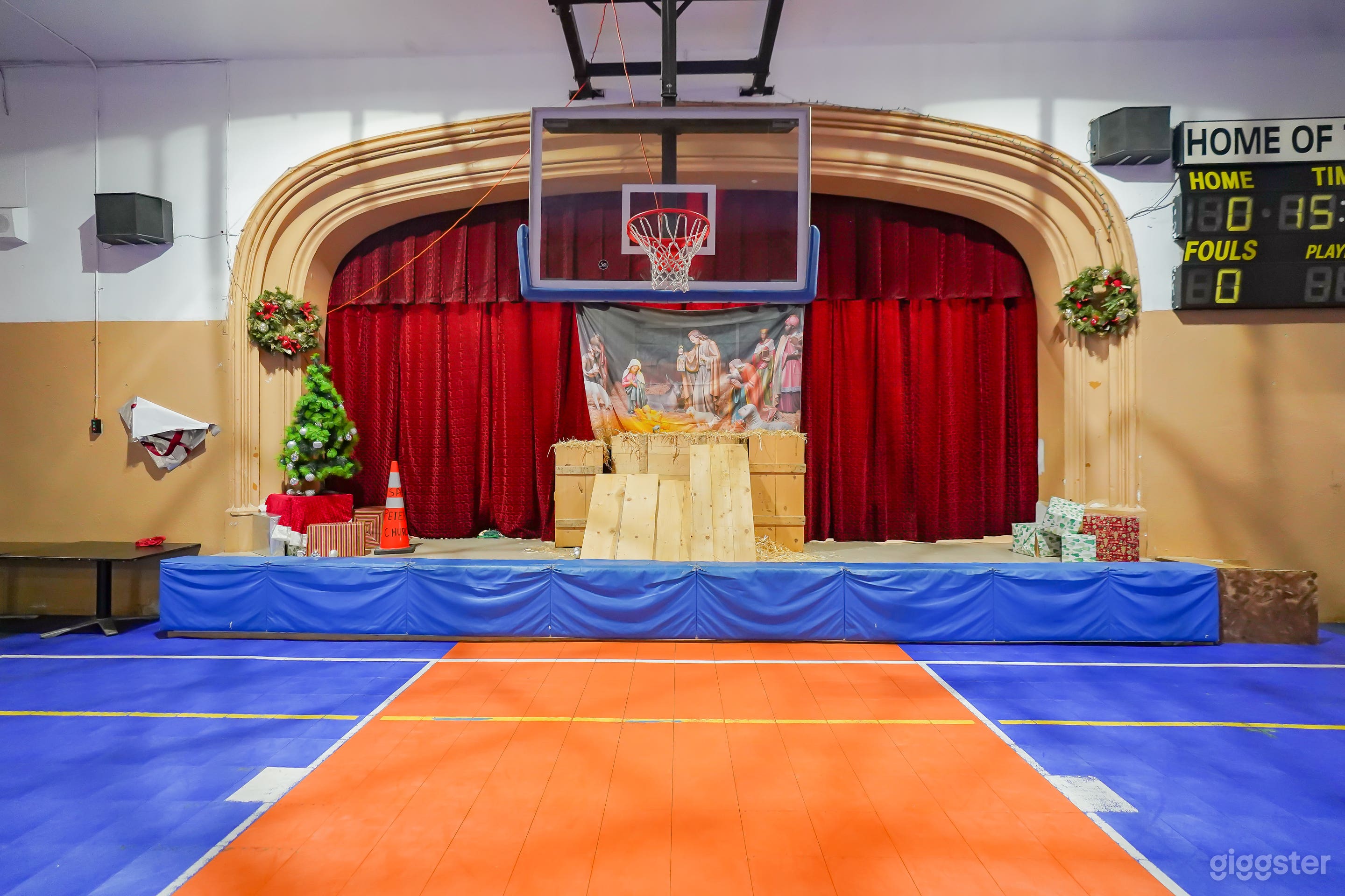 Blue Basketball Court with Arena, Stage Photo 3