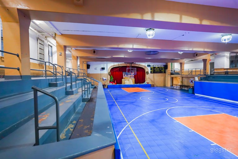  Blue Basketball Court with Arena, Stage 