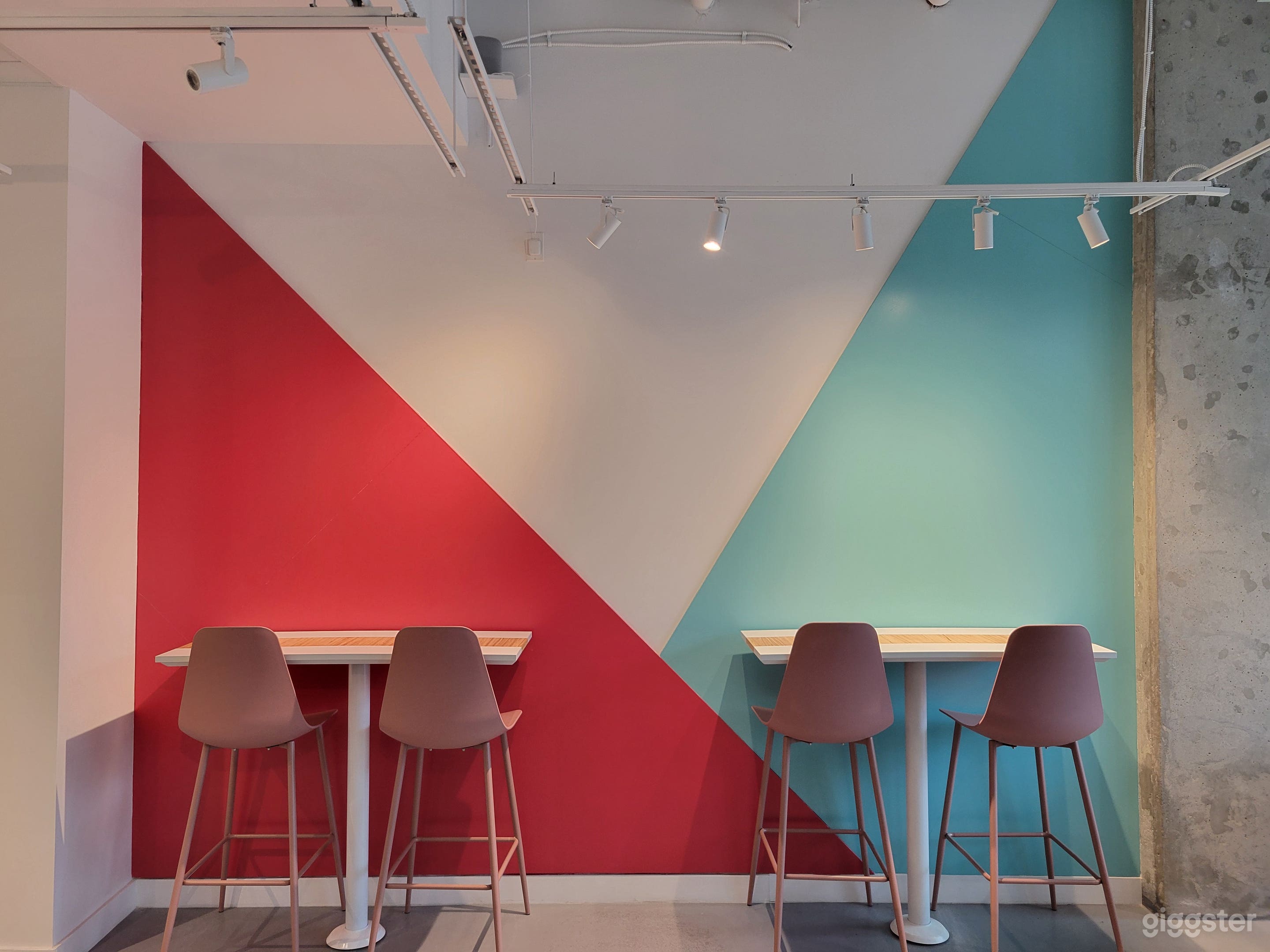 Feature wall with bar seating 