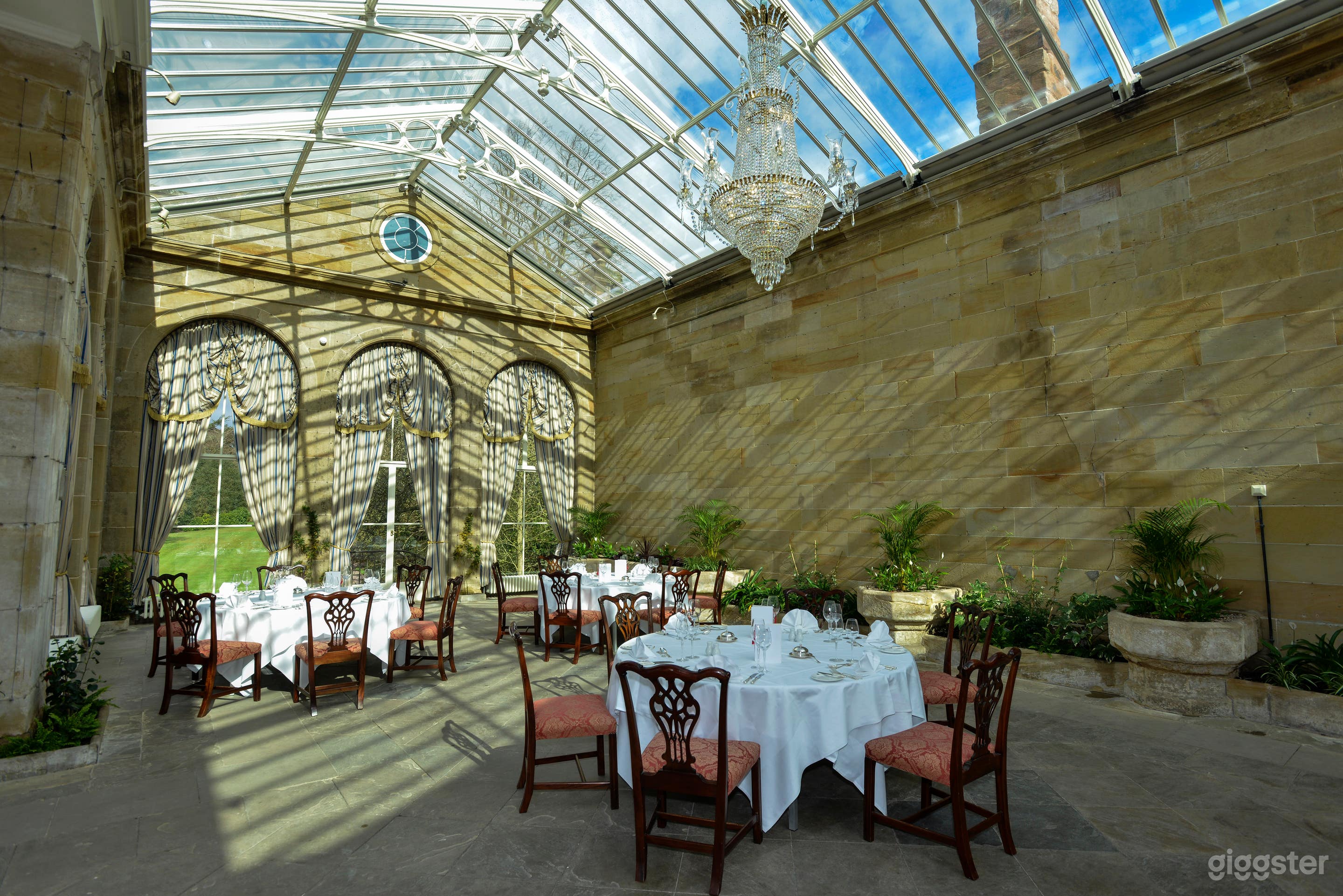 Classic glazed Victorian Orangery set in Italian Gardens