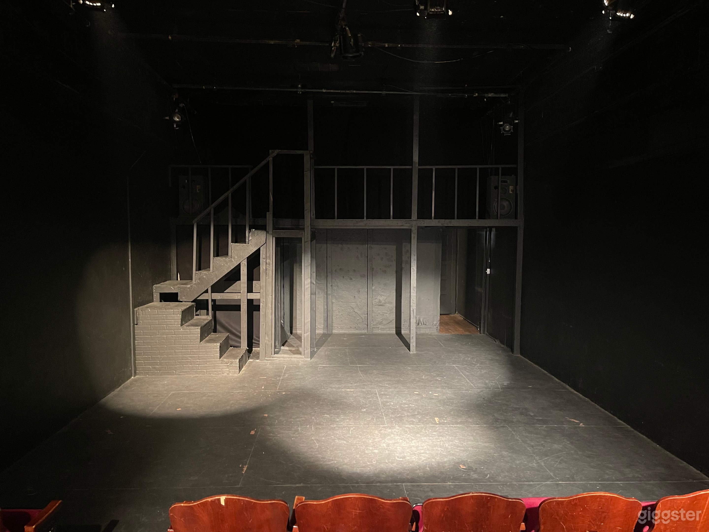 stage and balcony (with theater lights)