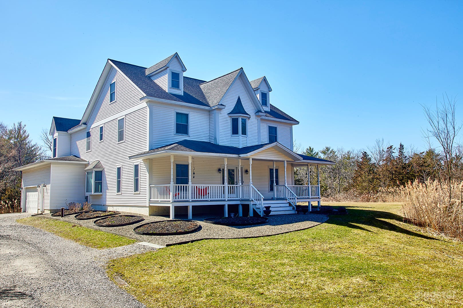 exterior, front and side view