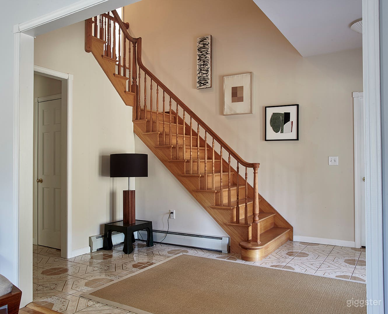 foyer with oak staircase