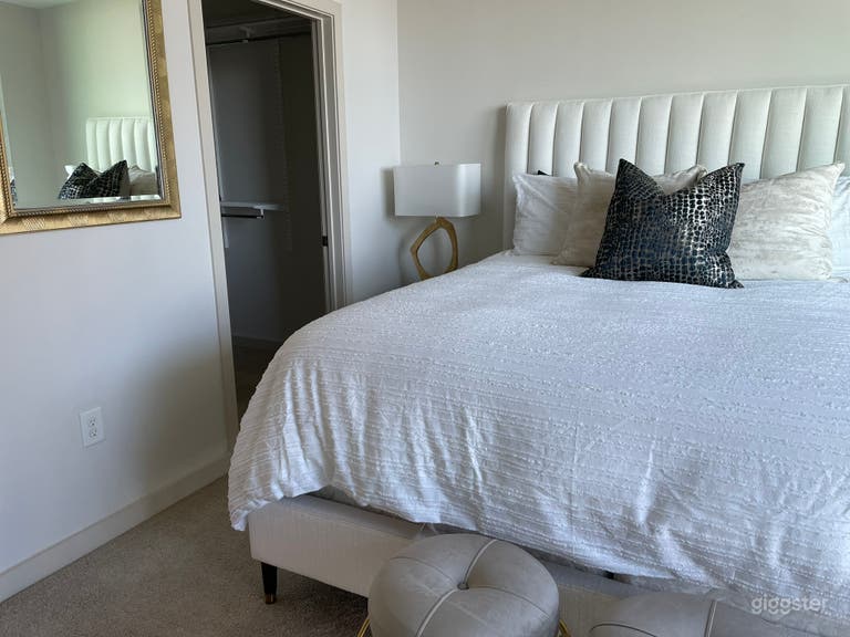  King size bed with modern decor  