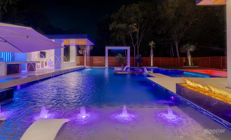  Opulent Pool Oasis with LED Lighting 