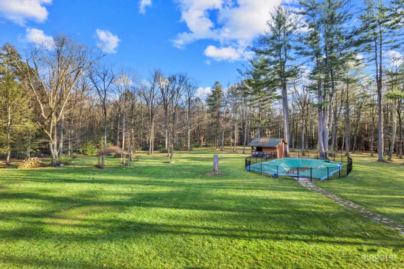 Relaxing Swimming Pool with Manicured Yard Photo 4