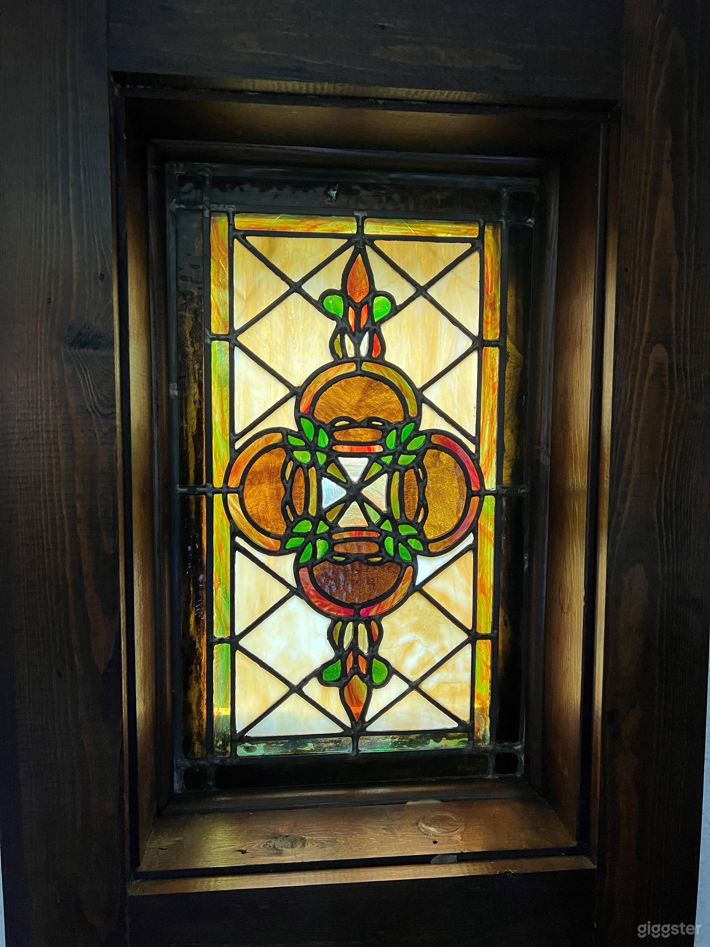 Enjoy original stained glass windows