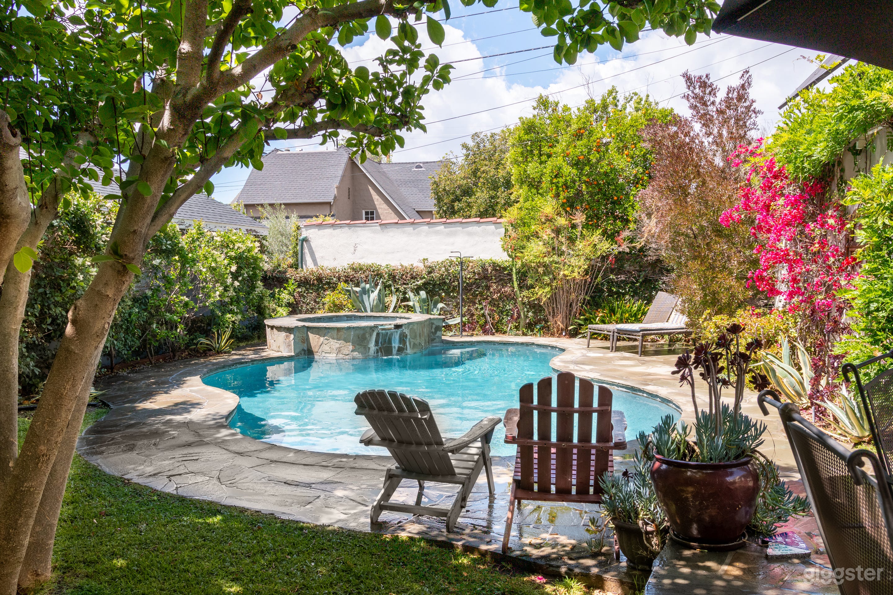 Backyard salt water pool
