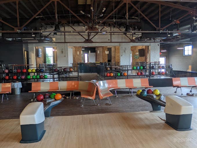 Vintage Bowling Alley with Wooden Lanes Photo 3
