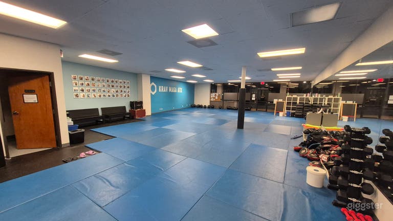  Note floor to ceiling windows at the front of Room 1. Bathroom in Room 1 is on the left.  